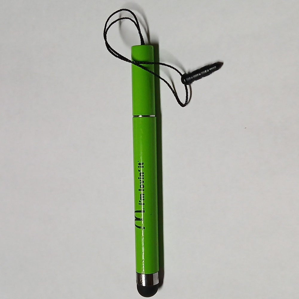 McDonald's Green Promo Employee Ballpoint Pen / Soft Stylus w/ Phone Jack Plug